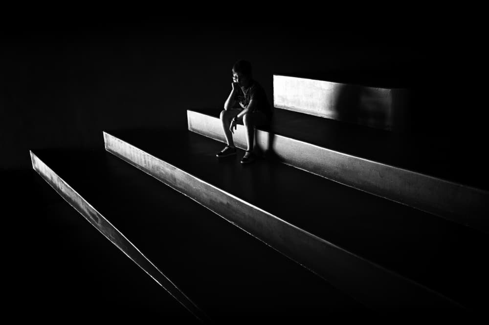 Pensive Moment Dark Steps by Carlos Costa — canvas wall art
