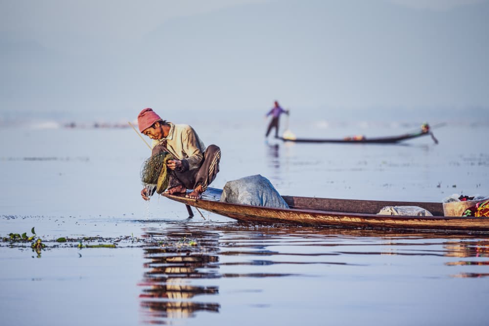 Traditional Lake Fishermen by Marco Tagliarino — canvas wall art