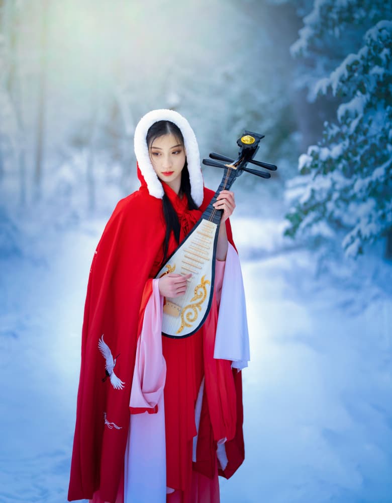 Red Cloak Winter Music by Catherine Wang — canvas wall art