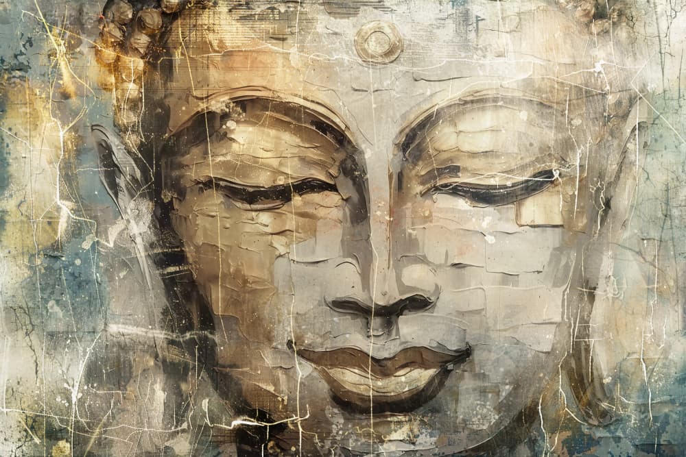 Ancient Buddha Serenity by Rafal Kulik — canvas wall art