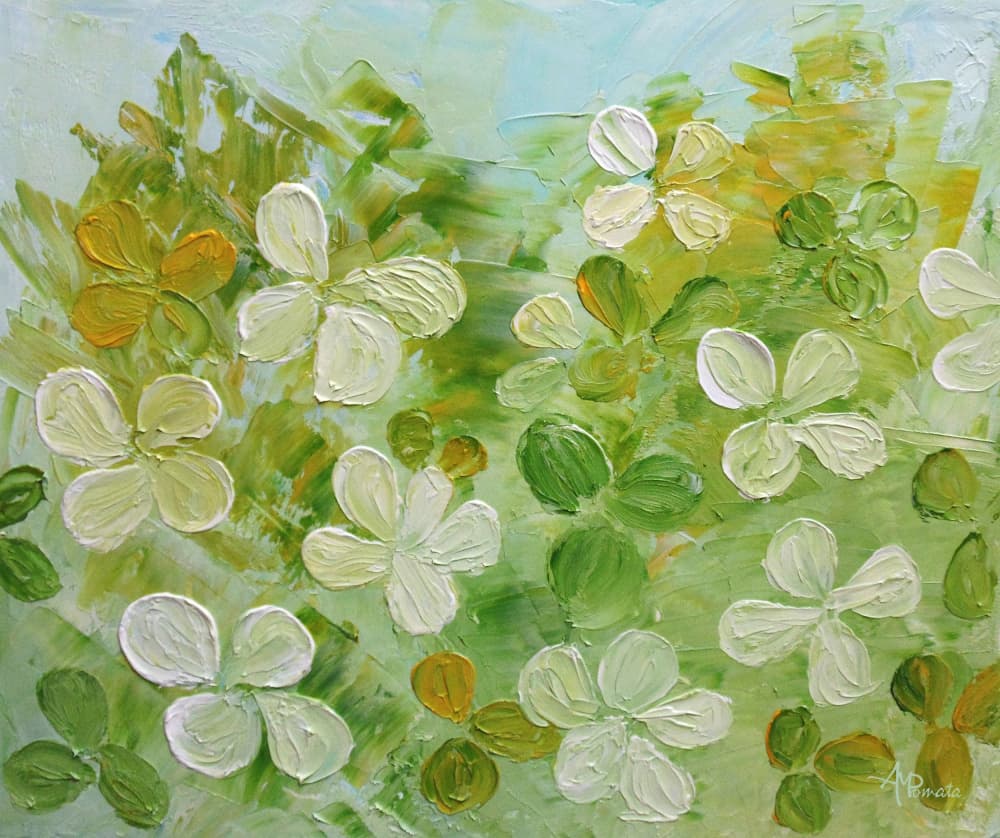 Fresh Green Blooms by Angeles M. Pomata — canvas wall art