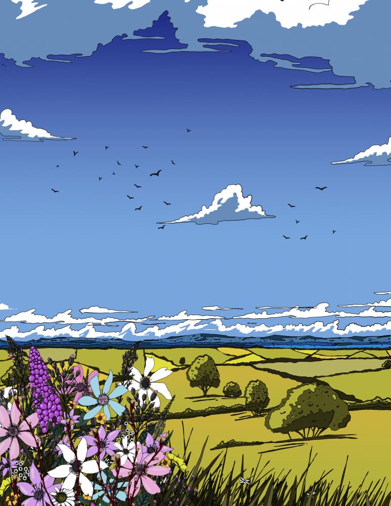 Wildflower Countryside Vista by Nicholas — canvas wall art