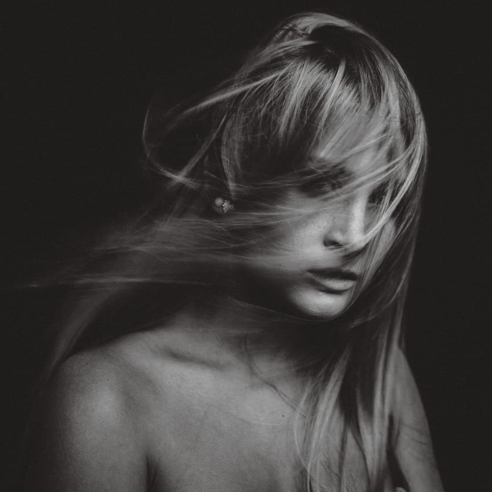 Windswept Blonde Portrait by Martin Krystynek MQEP — canvas wall art