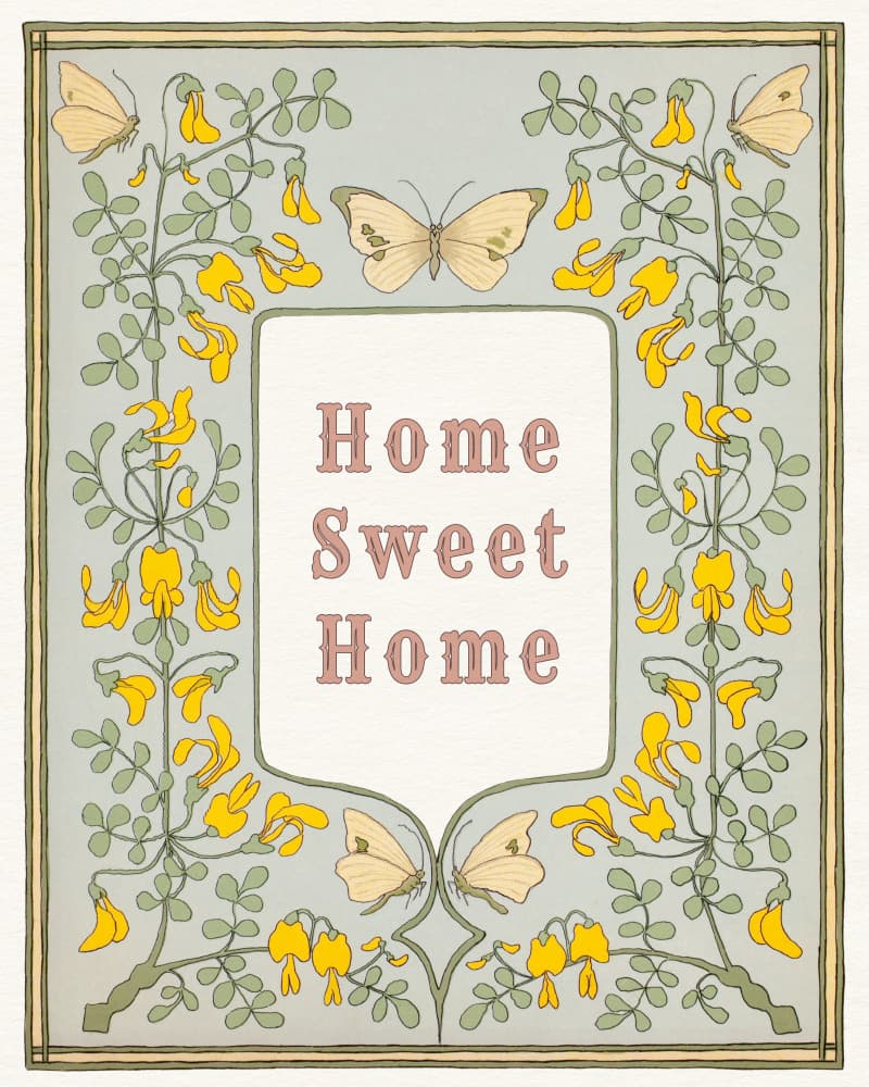 Home Sweet Home Butterflies by Wild Violets — canvas wall art