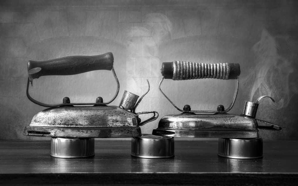 Vintage Steam Irons by Montserrat Alviani — canvas wall art