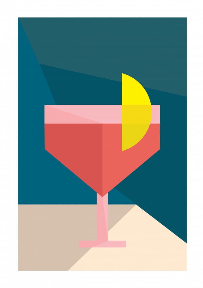 Geometric Pink Cocktail by Frankie Kerr-Dineen — canvas wall art
