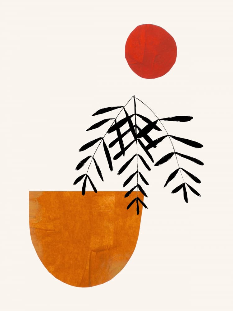 Red Sun Plant Pot by Ejaaz Haniff — canvas wall art