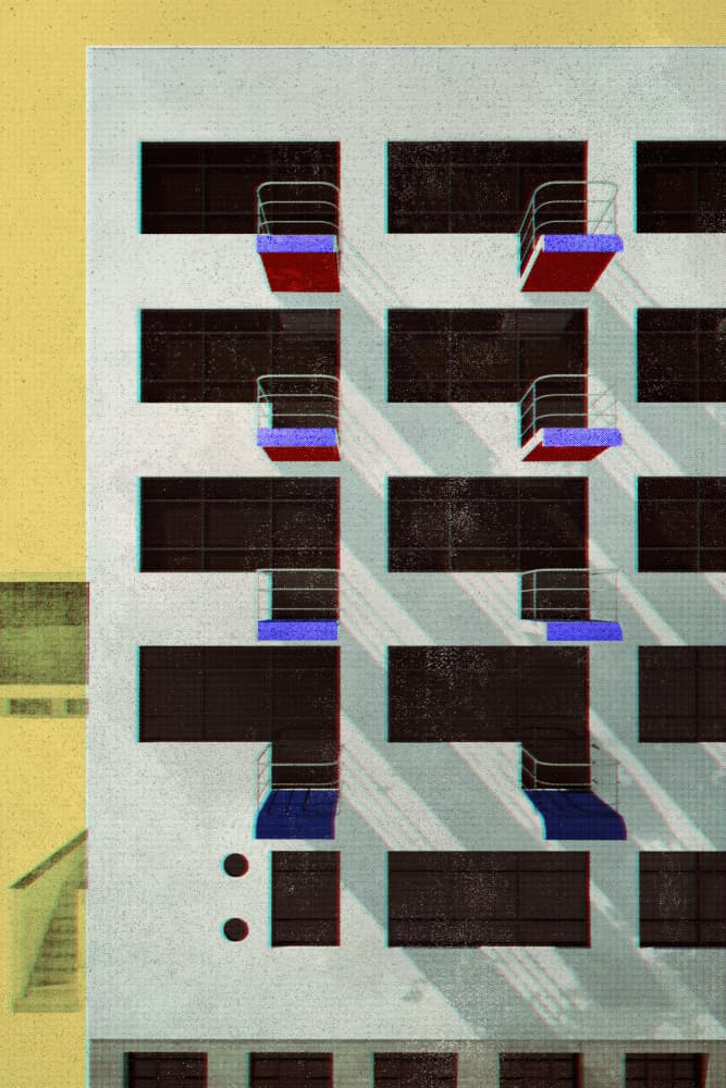 Sunlit Geometric Architecture by Rosana Laiz Blursbyai — canvas wall art