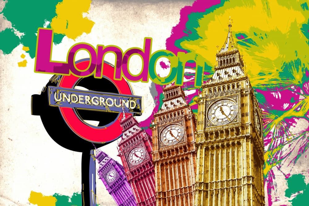 Vibrant London Pop Art by Rafal Kulik — canvas wall art