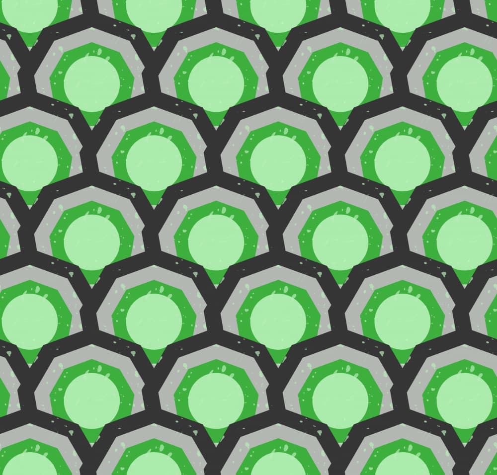 Green Geometric Layers by Marika Barsrsind — canvas wall art
