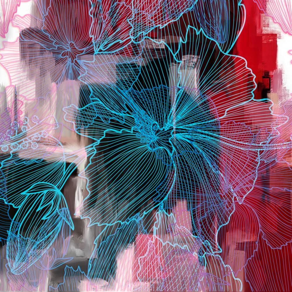 Vibrant Floral Abstract by Pelin Atilla — canvas wall art