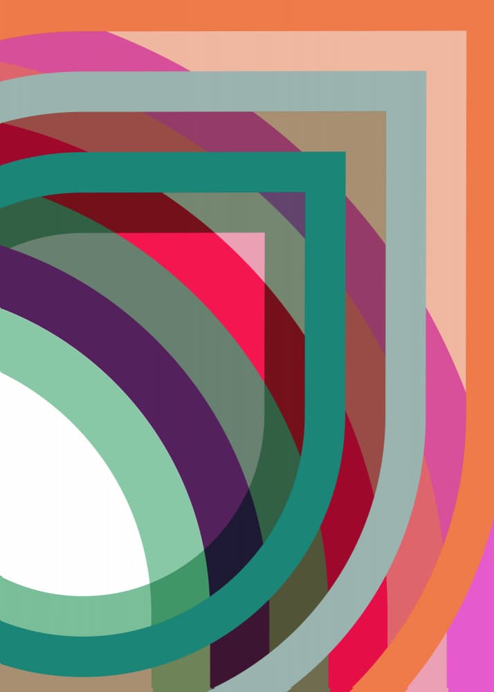 Vibrant Geometric Curves by Leigh Bagley — canvas wall art