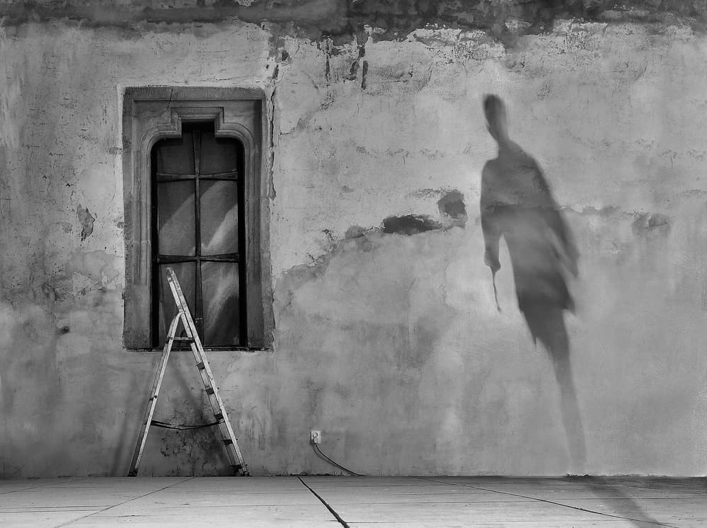 Eerie Shadow in Old Room by Wojciech Pokora — canvas wall art