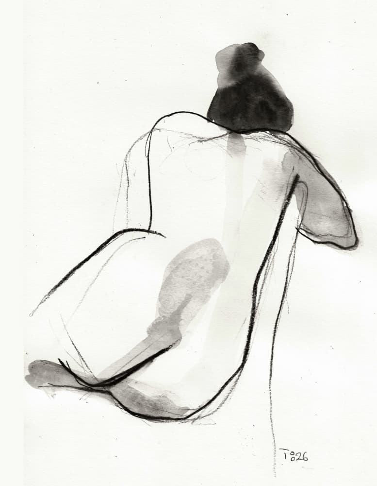 Contemplative Back Pose by Tore Bahnson — canvas wall art