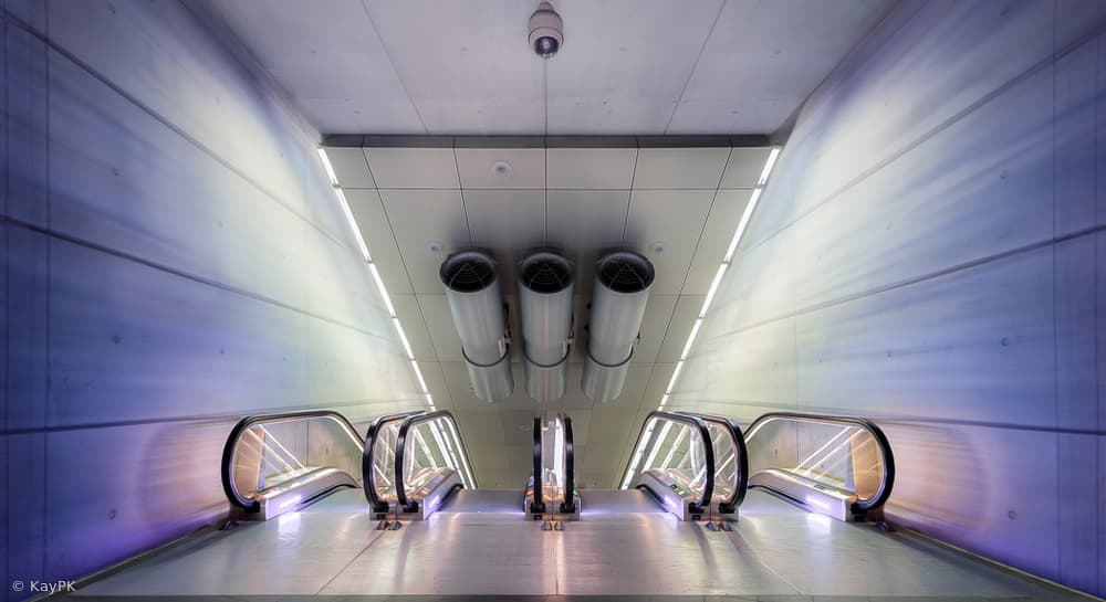 Modern Subway Escalators by Kay PK — canvas wall art