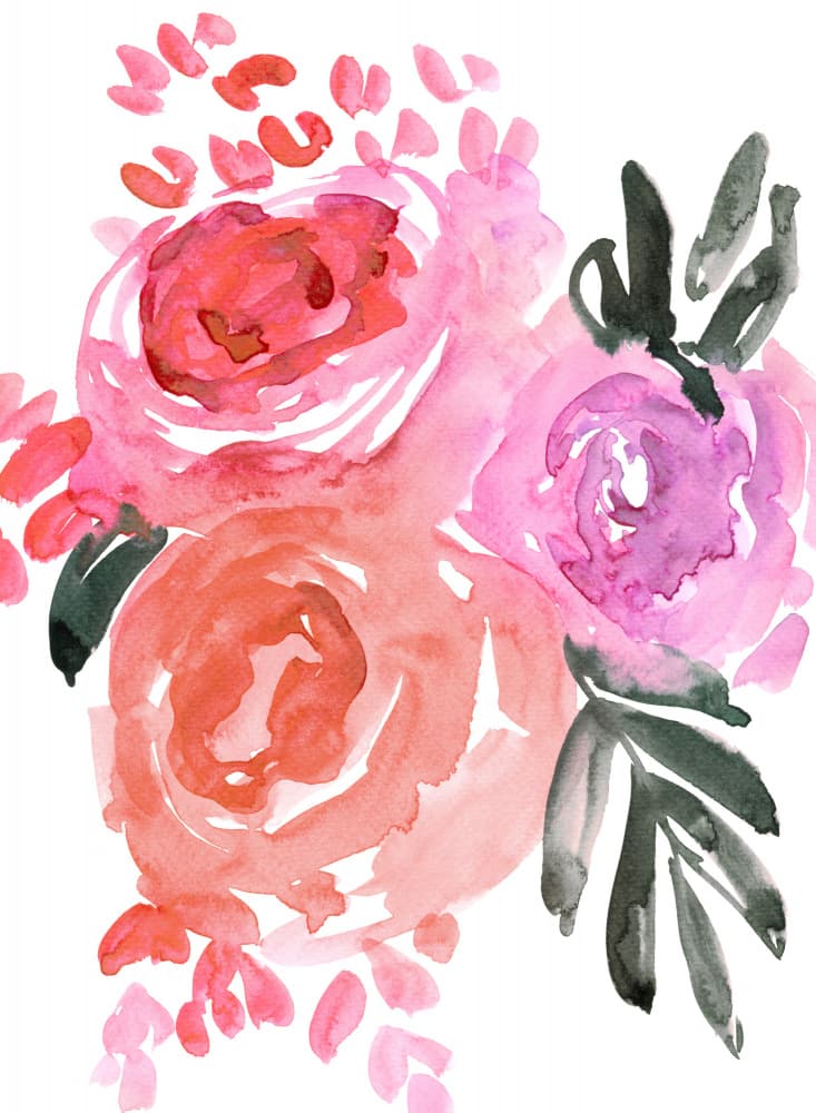 Blush Watercolor Roses by Rosana Laiz Blursbyai — canvas wall art