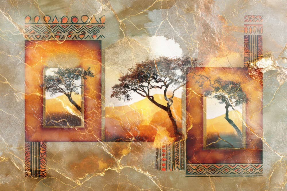 Textured Savanna Trees by Rafal Kulik — canvas wall art