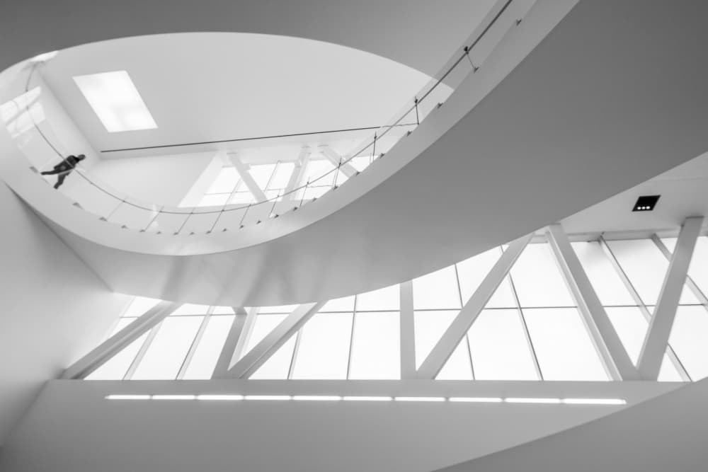 Architectural Curves and Light by Michiko Ôtomo — canvas wall art