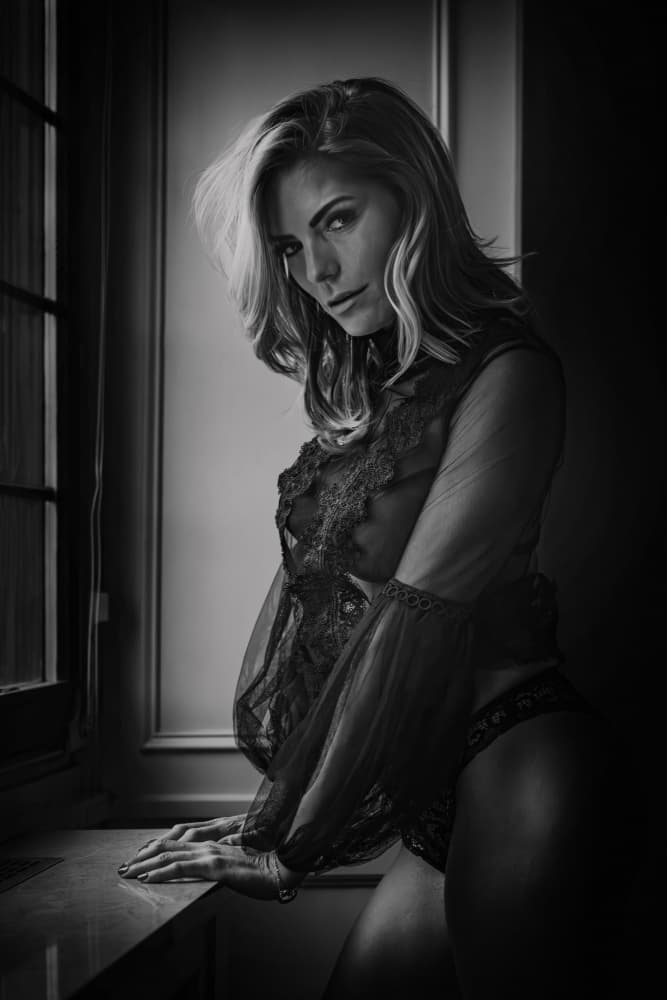 Elegant Window Gaze by Eiji Yamamoto — canvas wall art