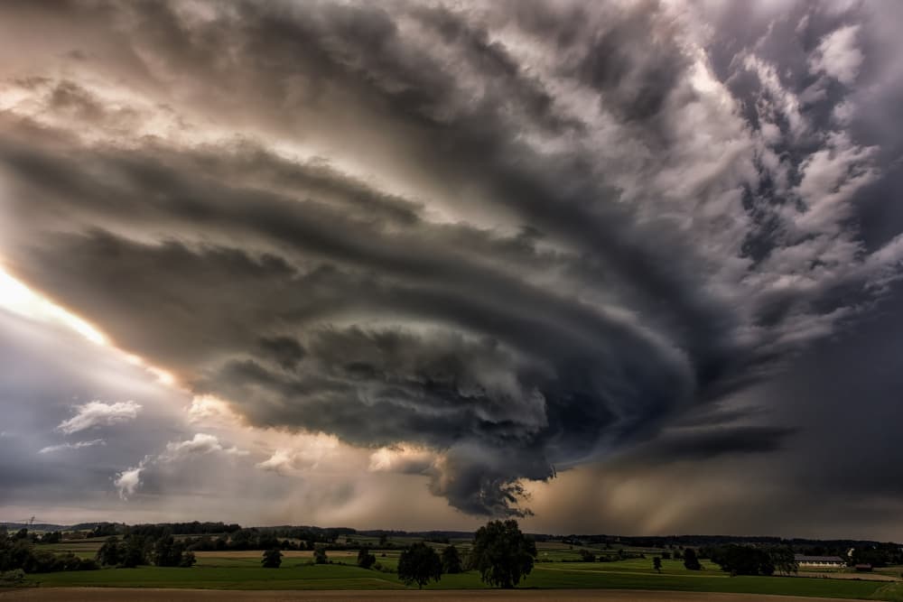 Powerful Swirling Supercell by Corry DeLaan — canvas wall art