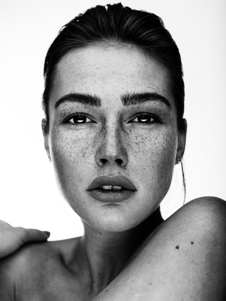 Natural Freckled Portrait by Martin Krystynek MQEP — canvas wall art