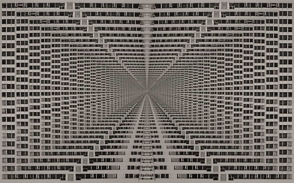 Geometric City Tunnel by Miro Susta — canvas wall art