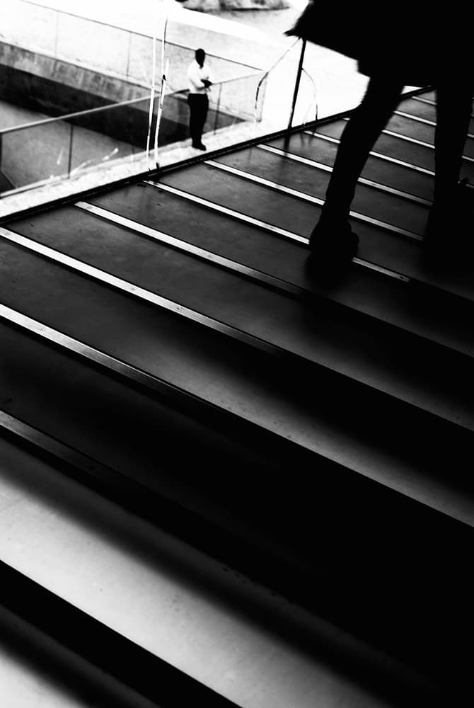 Modern Stairway Silhouette by Paulo Abrantes — canvas wall art