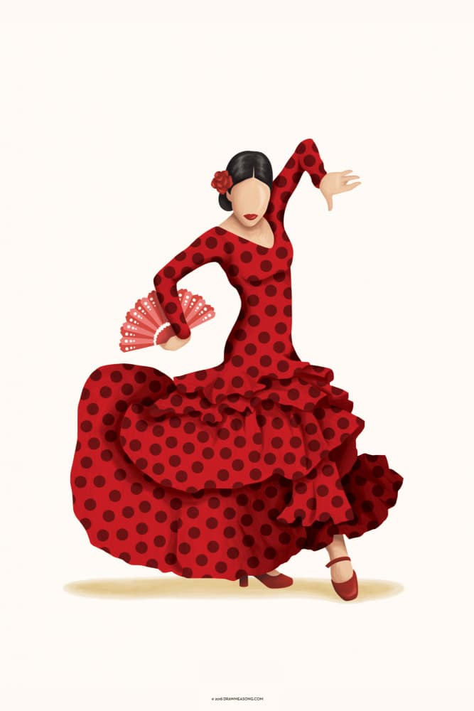 Red Flamenco Dancer by Nour Tohme — canvas wall art