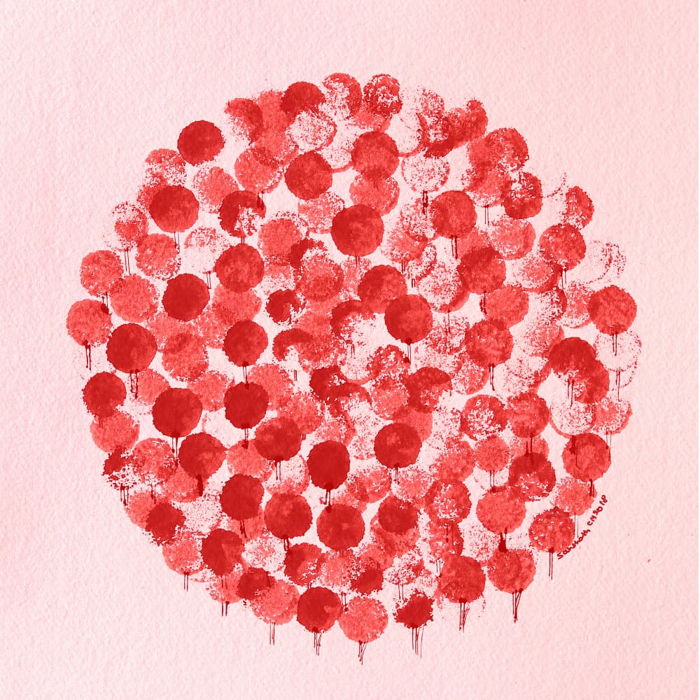 Blushing Forest Bloom by Santhosh ch — canvas wall art