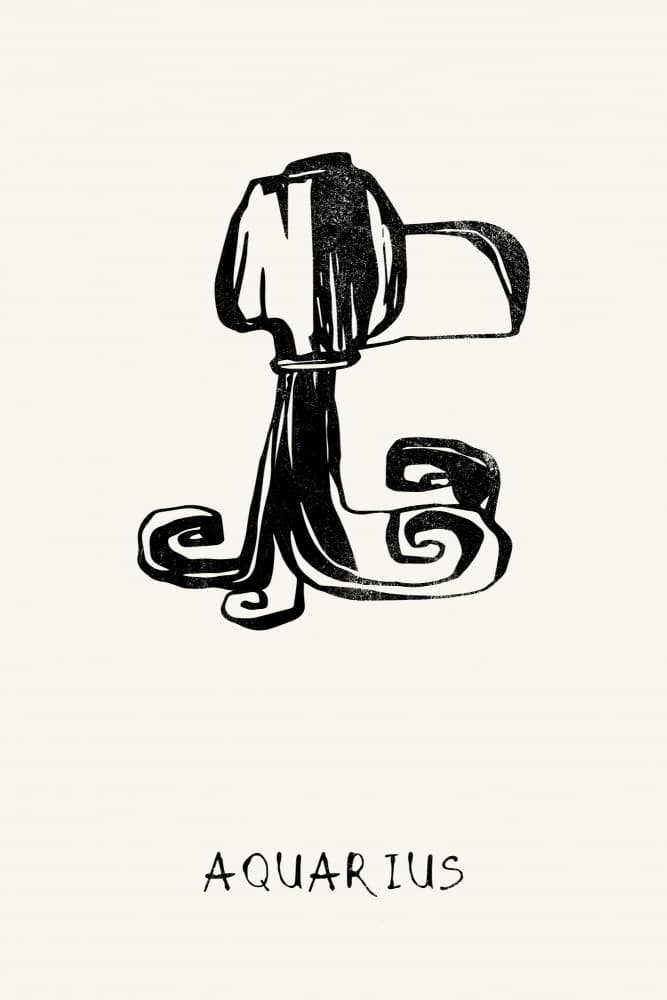 Aquarius Zodiac Illustration by Treechild — canvas wall art