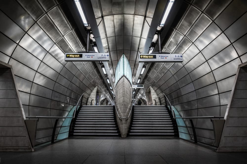 Sleek Subway Symmetry by Marc van Oostrum — canvas wall art