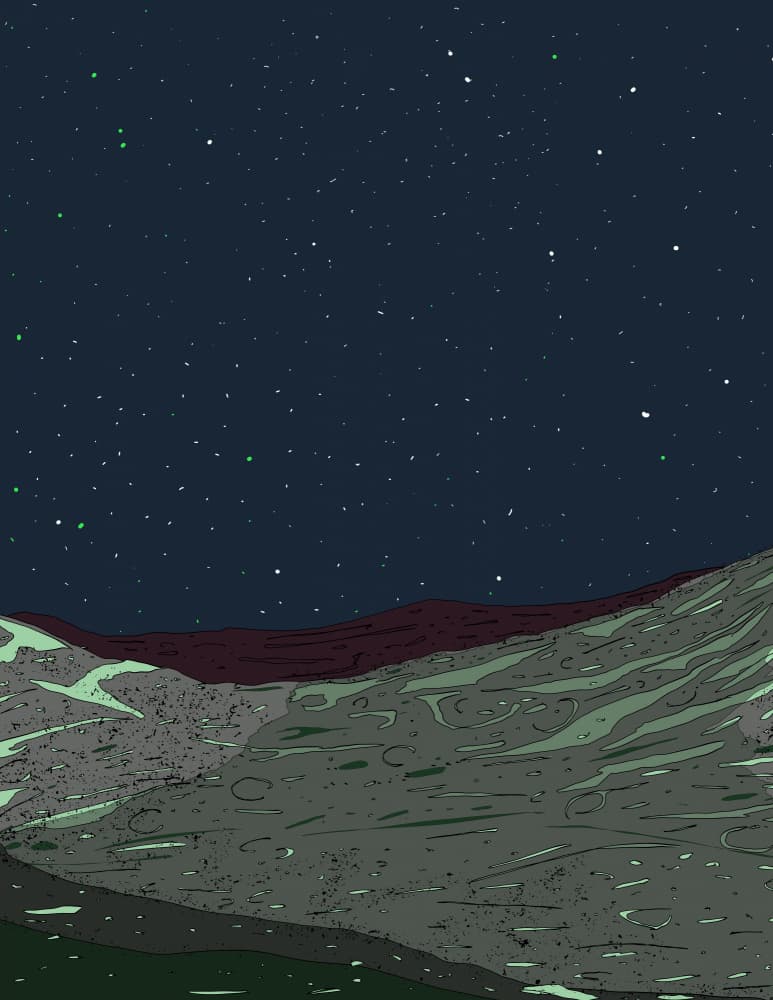 Alien Starry Landscape by Nicholas — canvas wall art