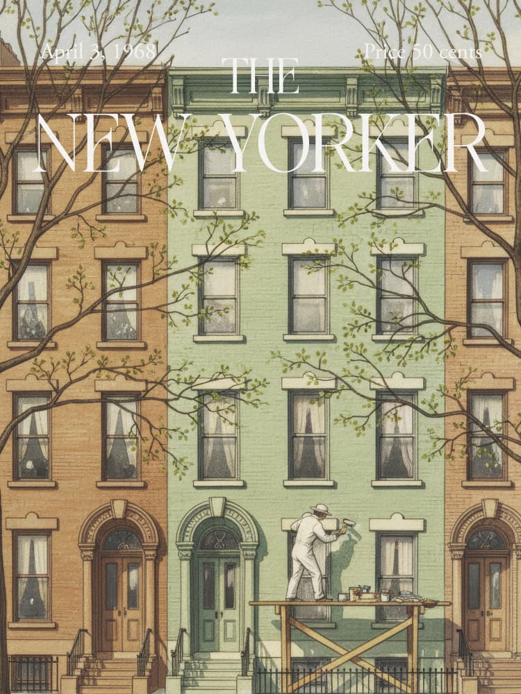 Spring Brownstone Renovation by Andreas Magnusson — canvas wall art