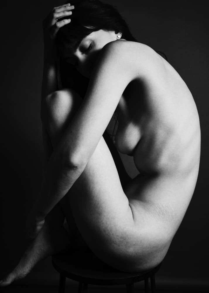 Contemplative Nude Figure by FiguraNYC Photography — canvas wall art