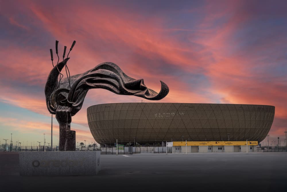 Dramatic Stadium Sunset by Dennis Zhang — canvas wall art