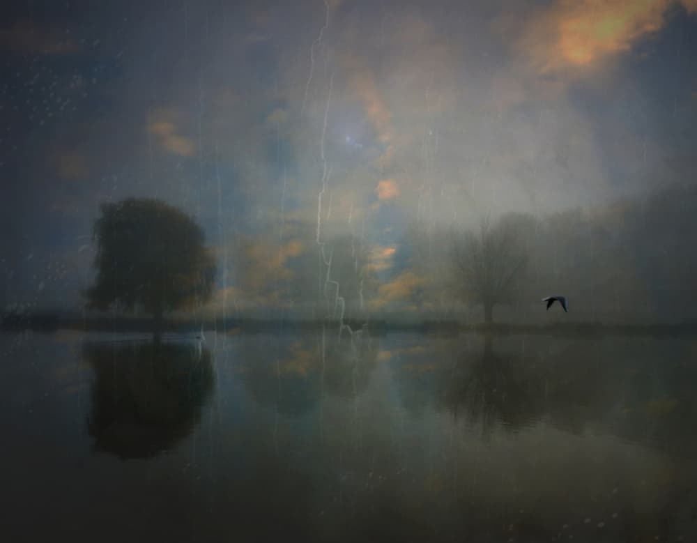 Misty Lake Reflection by Robert Fabrowski — canvas wall art