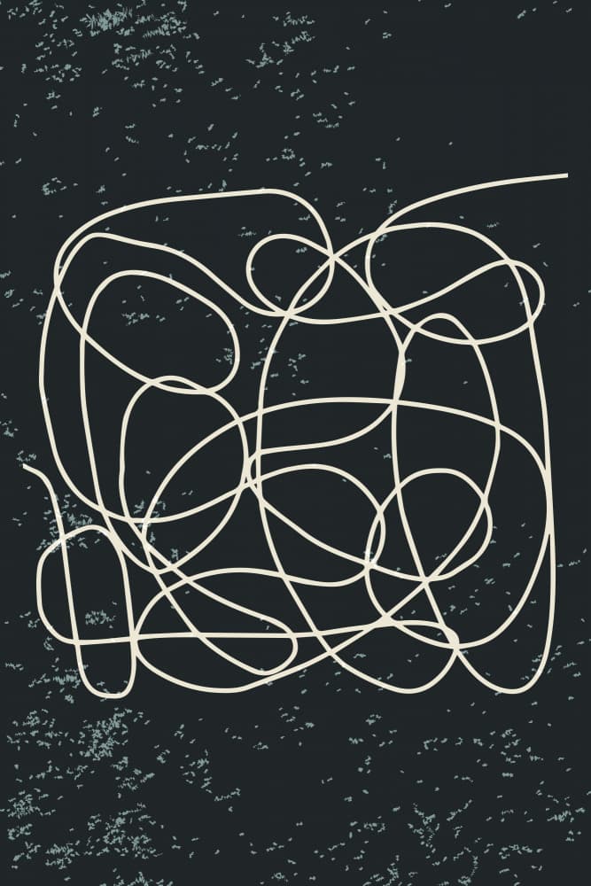 Minimalist Tangled Lines by jay stanley — canvas wall art