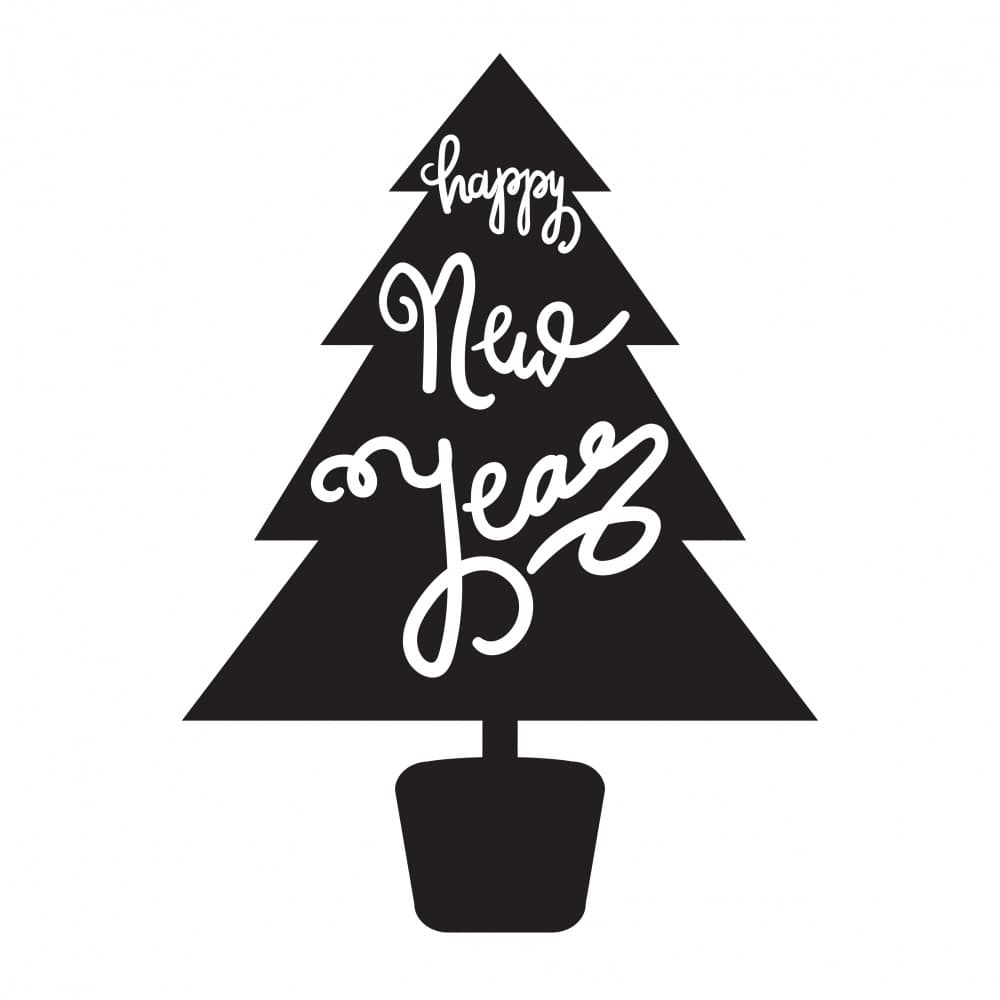 Happy New Year Tree by Marika Barsrsind — canvas wall art