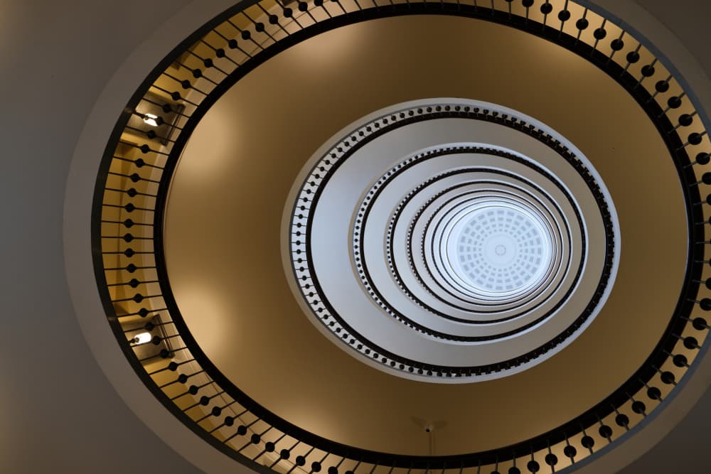 Winding Spiral Staircase by Fran Ortega — canvas wall art