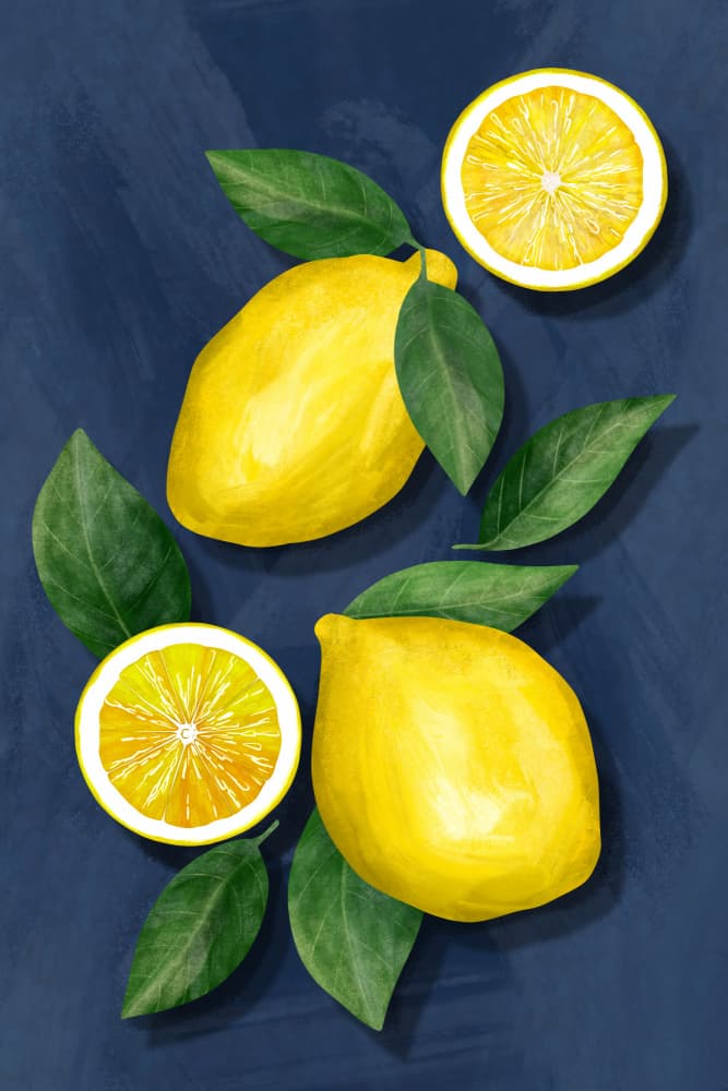 Vibrant Fresh Lemons by EMELIEmaria — canvas wall art
