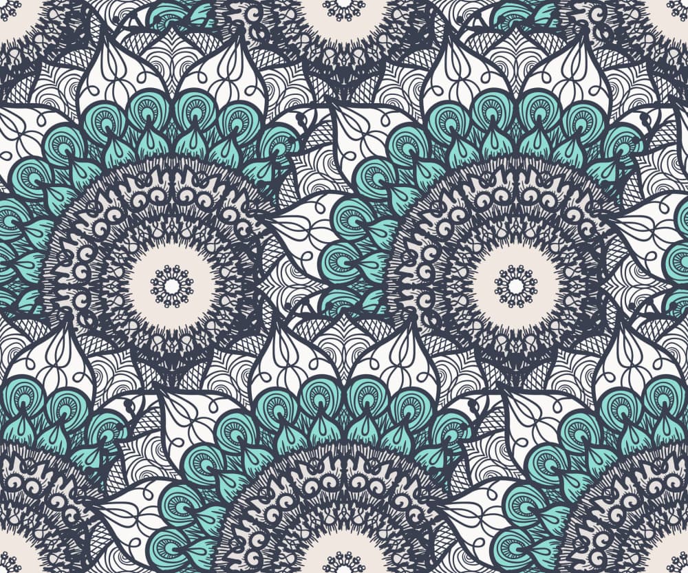 Bohemian Teal Mandala Pattern by Marika Barsrsind — canvas wall art