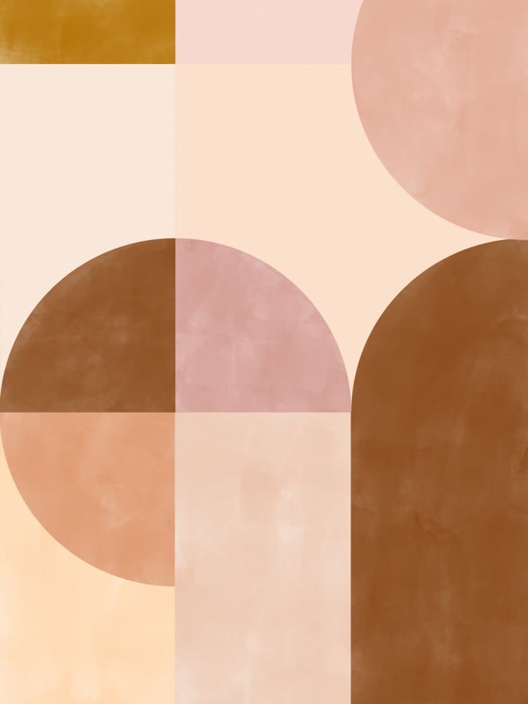 Warm Geometric Abstract by Elena Ristova — canvas wall art