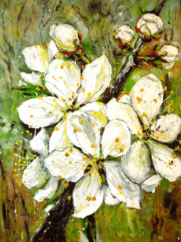 Spring White Blossoms by Anda Bieza — canvas wall art