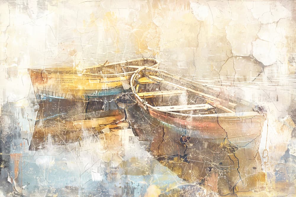 Weathered Boats Calm by Rafal Kulik — canvas wall art