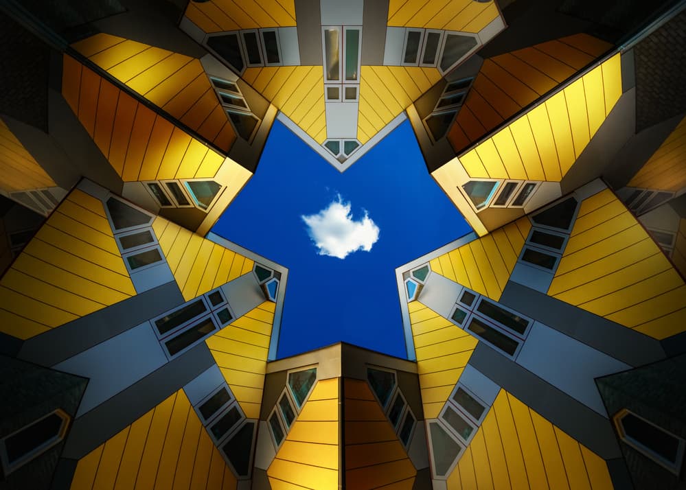 Yellow Cube Sky Star by Juan Pablo de Miguel — canvas wall art