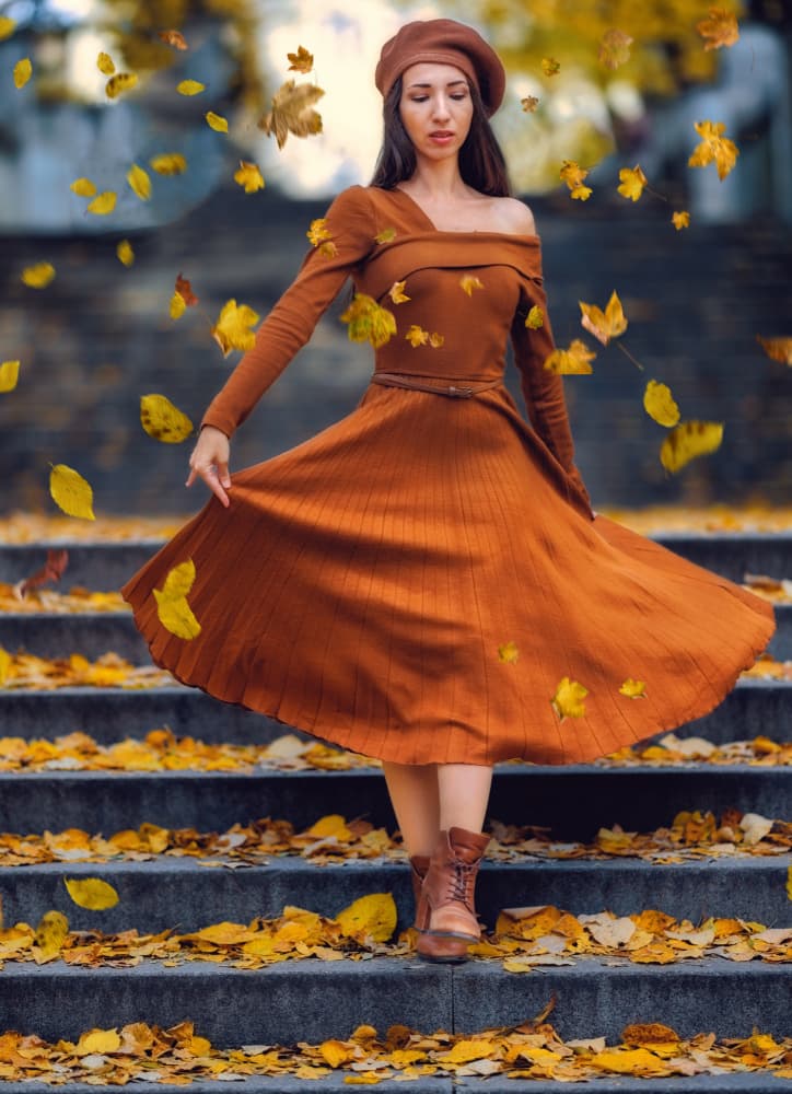Autumn Fashion Stroll by Vasil Nanev — canvas wall art
