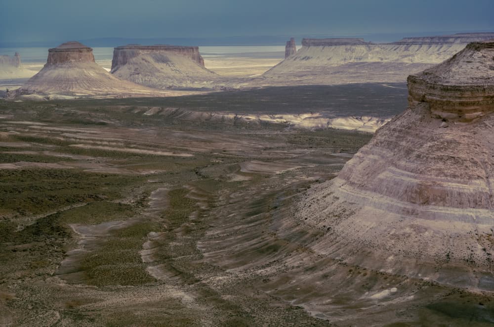 Ancient Desert Mesas by Cristian Flueraru — canvas wall art