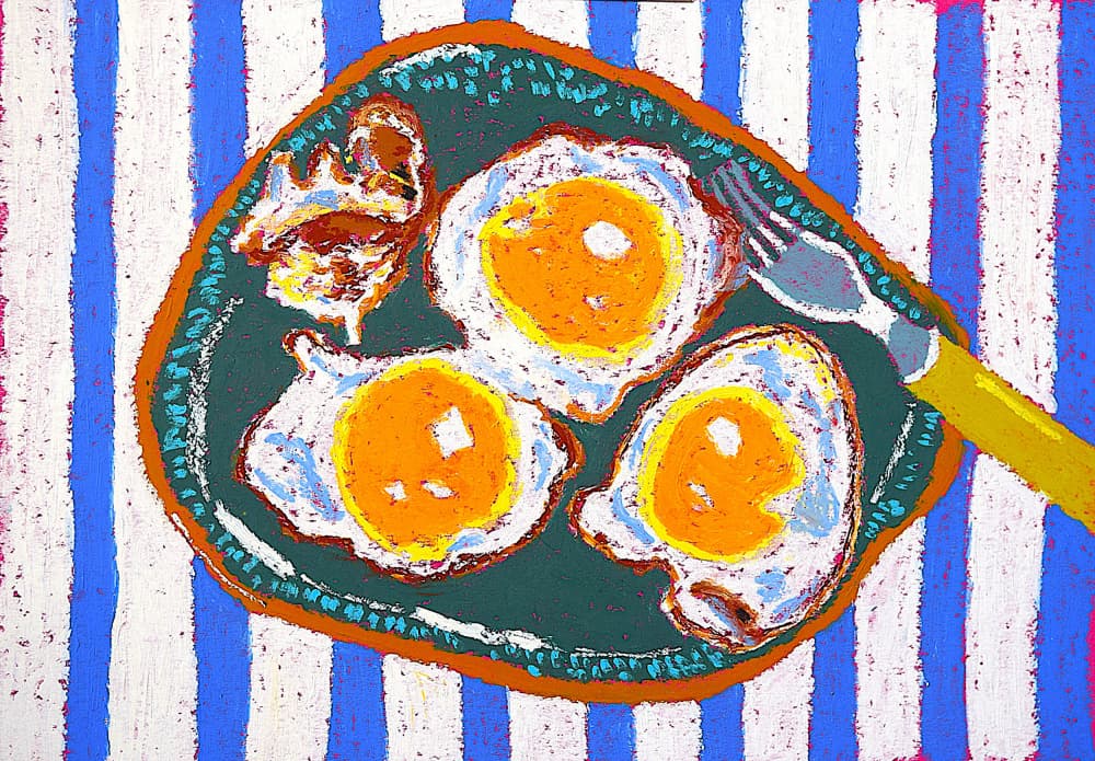 Sunny Side Up Breakfast by Viktoriia Saunina — canvas wall art