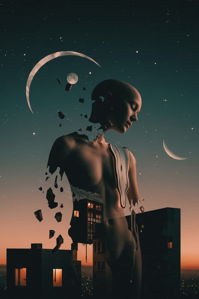 Dissolving City Dream by Miguel Bruzual — canvas wall art