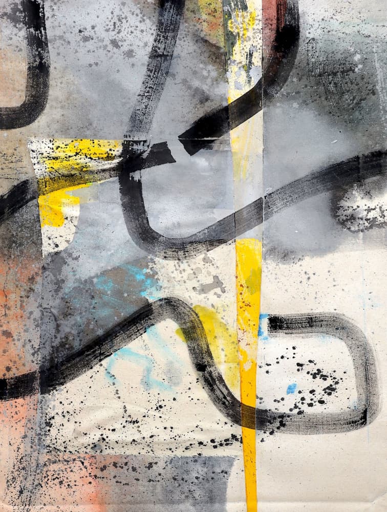 Bold Yellow Strokes by POOVI ART — canvas wall art